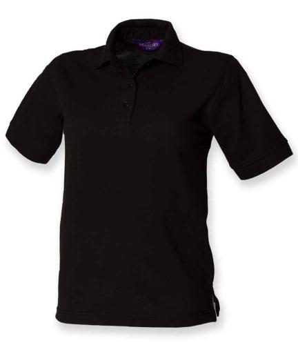 Henbury Lds Poly/Cotton Polo - Black - 10